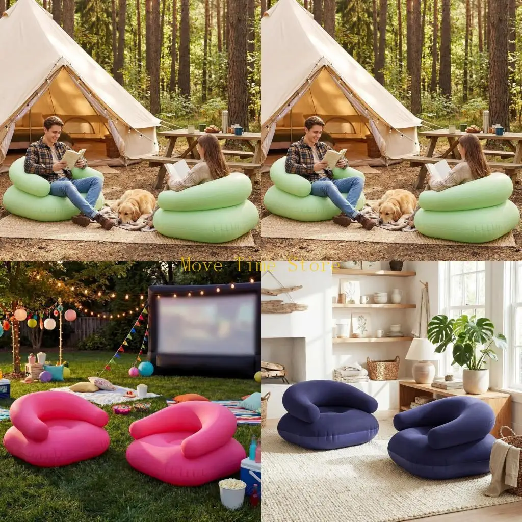 

92ME Comfortable U Inflatable Sofa Chairs With Armrests Outdoor Portable Single Chair For Patios Garden Picnics Party