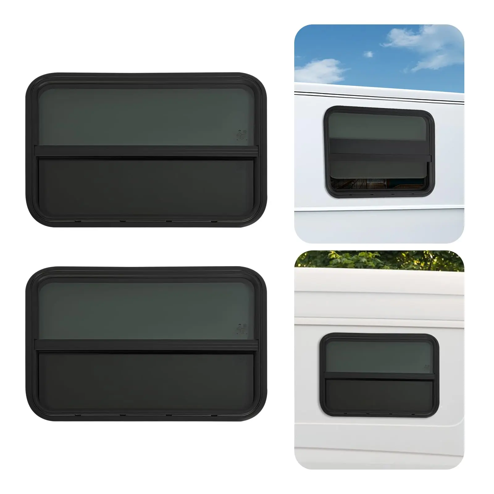 

2 упаковки Rv Windows, 30 дюймов Ш X 20 дюймов H Вертикальные направляющие Rv Боковое окно с сетчатым экраном и кольцами для отделки, алюминиевый сплав + внешний сплав заказа премиум выбора, Camp