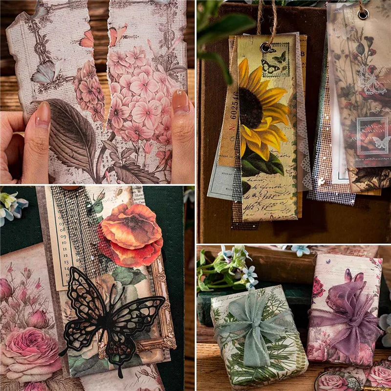 180 Sheets Scrapbook Paper, Journaling Scrapbooking Supplies Craft Paper Kits Vintage Room Decor Posters Decoupage Paper