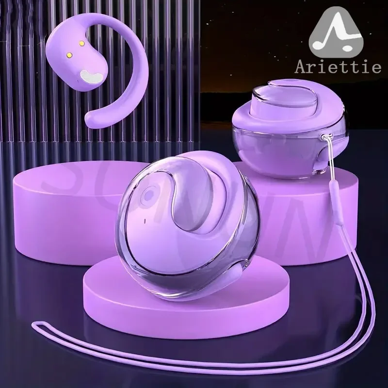 Earphone Bluetooth Ariettie, Headphone earbud nirkabel HIFI olahraga ENC pengurang kebisingan Stereo dengan MIK