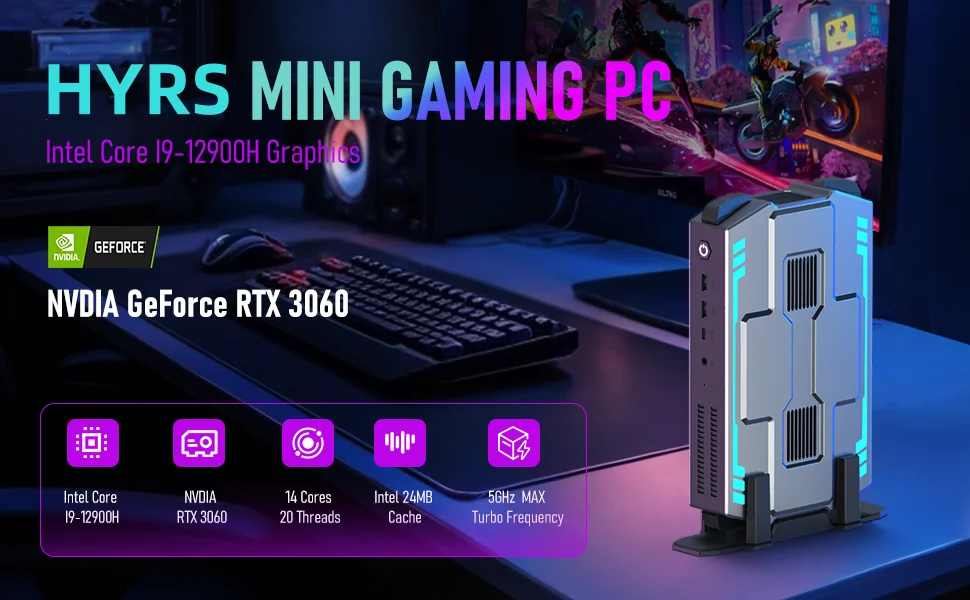 كمبيوتر شخصي صغير قوي عالي السرعة للألعاب Win 11 Mini Pc Core I7 I9 Ryen 9 Business Gaming Mini Pcs #3