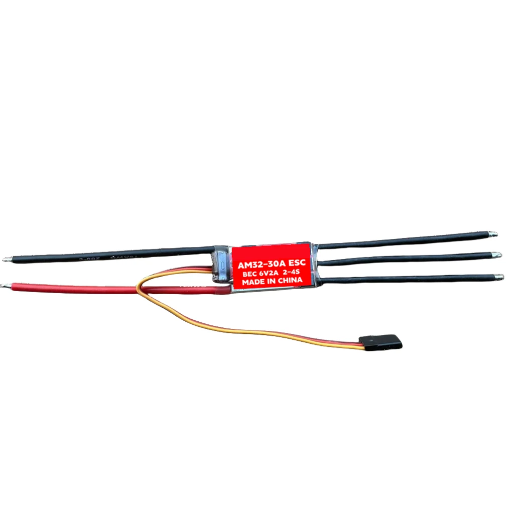 RC 2-4S AM32 Brushless ESC 30A Dual-Way Two Way Speed Controller ESC with 6V 2A UBEC for RC Multicopter Airplane RC Car RC Boat