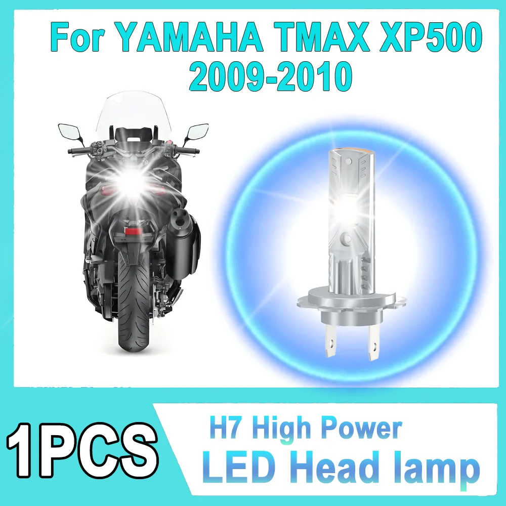 

1PCS H7 LED Motorcycle Headlight Canbsu Plug And Play Super Bright 6000K White Moto Front Light For YAMAHA TMAX XP500 2009-2010