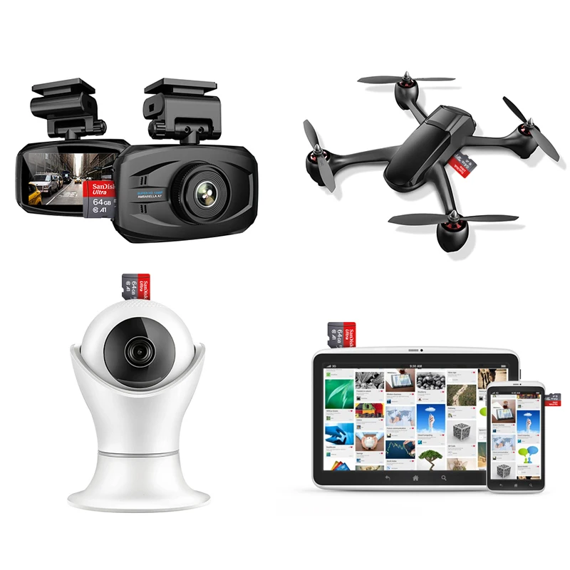 SanDisk Ultra MicroSD 32GB 64GB 128GB 256GB Extreme/High Endurance/Extreme PRO Memory Card Full HD 4K for Action Cameras or Dron