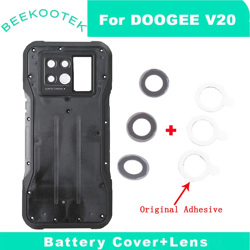 

Новинка Оригинальная Крышка батарейного отсека Doogee V20 Задняя крышка объектива камеры стеклянная крышка для смартфона Doogee V20