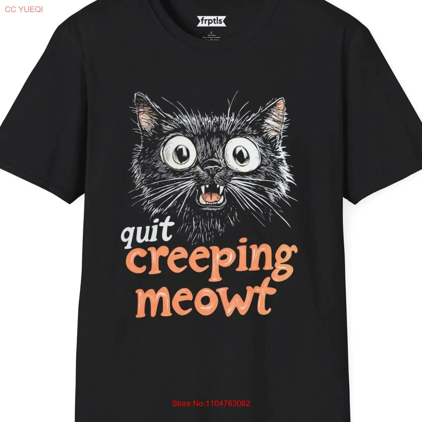 Quit Creeping Meowt T Shirt vintage Washed homme streetwear Versatile Soft Unisex Stretched designer clothes Casual fashion