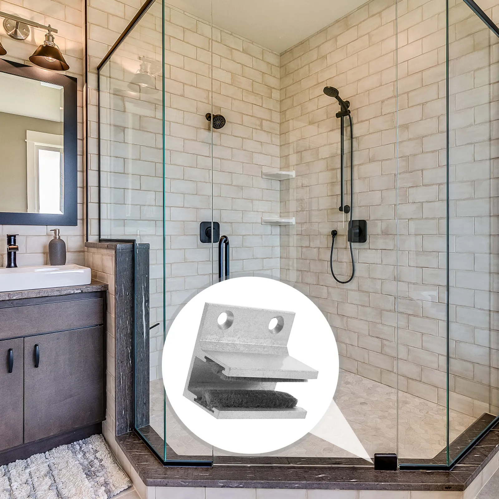 

Glass Shower Door Bottom Guide Heavy Duty Aluminum Alloy Wear Resistant Smooth Sliding Operation Elegant Design for Modern