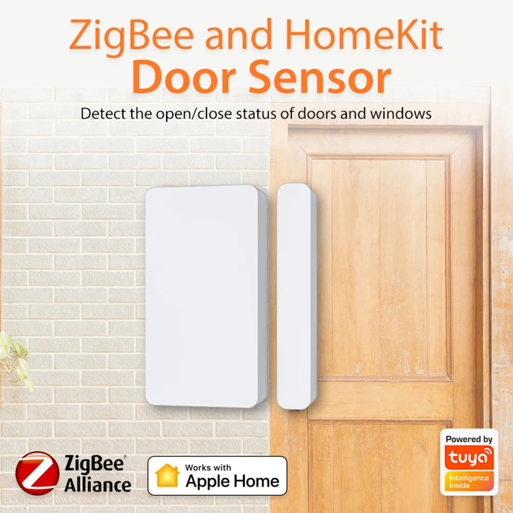 HomeKit and ZigBee Door Sensor Magnetic Door Contact Sensor for Home Alarm Tuya Smart Life Wifi Automatic Sliding Door Sensor