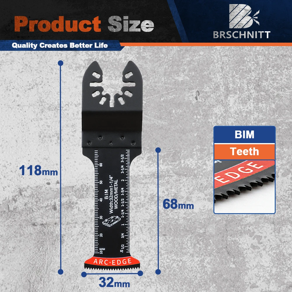 Imagem -03 - Brschnit-lâminas de Serra Oscilante Universais Uso Geral Multitool Cortar Plástico Unhas Madeira Conjunto de Peças
