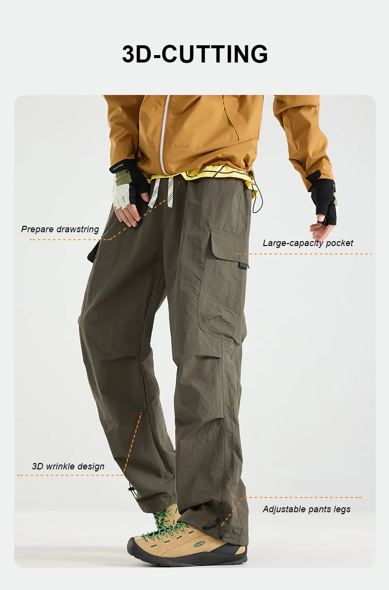 CHRLCK Wasserabweisende Wanderhose für Herren, kratzfest, modische Cargohose, atmungsaktive Hose, Angel- und Campinghose – Detail 6