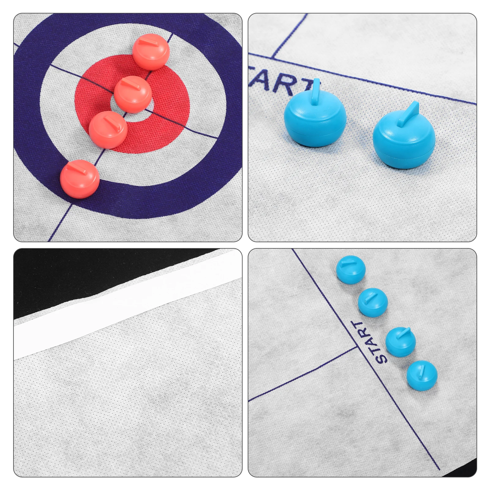 

1 Set Plastic Curling Tabletop Indoor Outdoor Sports Toddler Curling Set Smooth Surface Non-Woven Fabrics Recreational