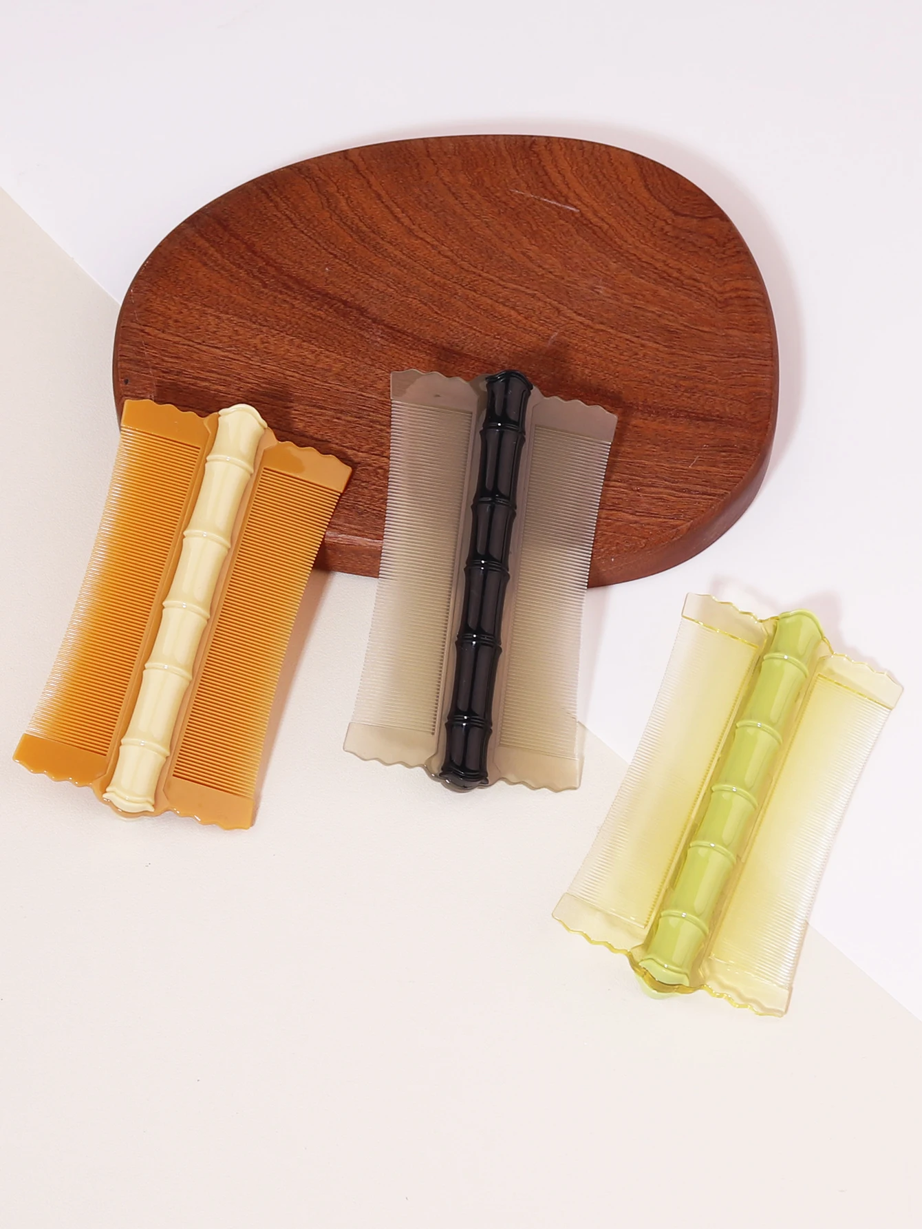 1 Piece of Double-Sided Bamboo Joint Encrypted Teeth, Head Lice Removal, Dandruff Removal, Massage, Special for Real Hair Wigs