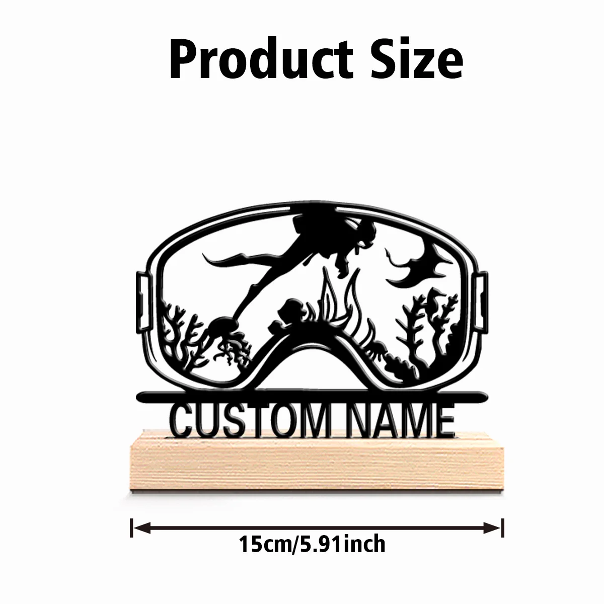 1pc Cute Personalized Custom Diving Wooden Base Wall Decor for Kitchen Dining Room Modern Rustic Home Style Gift Decoration