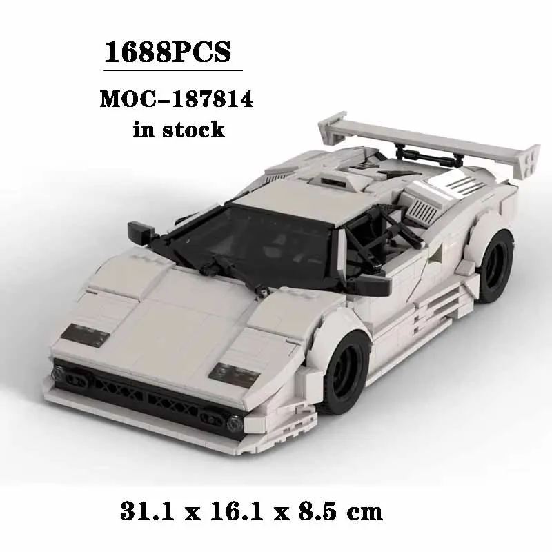 บล็อกตัวต่อ MOC- 187814   Racing Supercar ประกอบการก่อสร้างของเล่นรุ่น 1688 ชิ้นของขวัญวันเกิดเด็กของเล่นคริสต์มาส