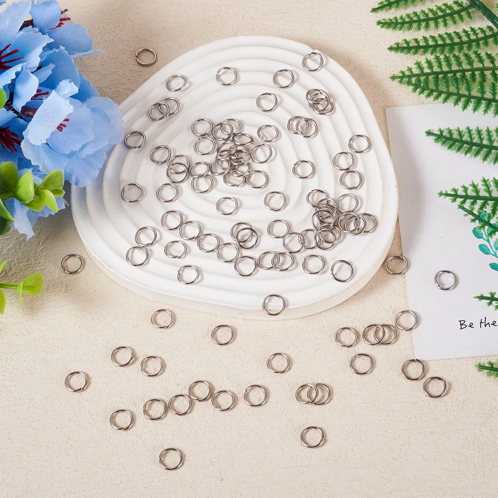 2000Pcs 304 Stainless Steel Jump Rings Open Jump Rings Stainless Steel Color for Making DIY Jewelry Necklace Bracetlet Earring