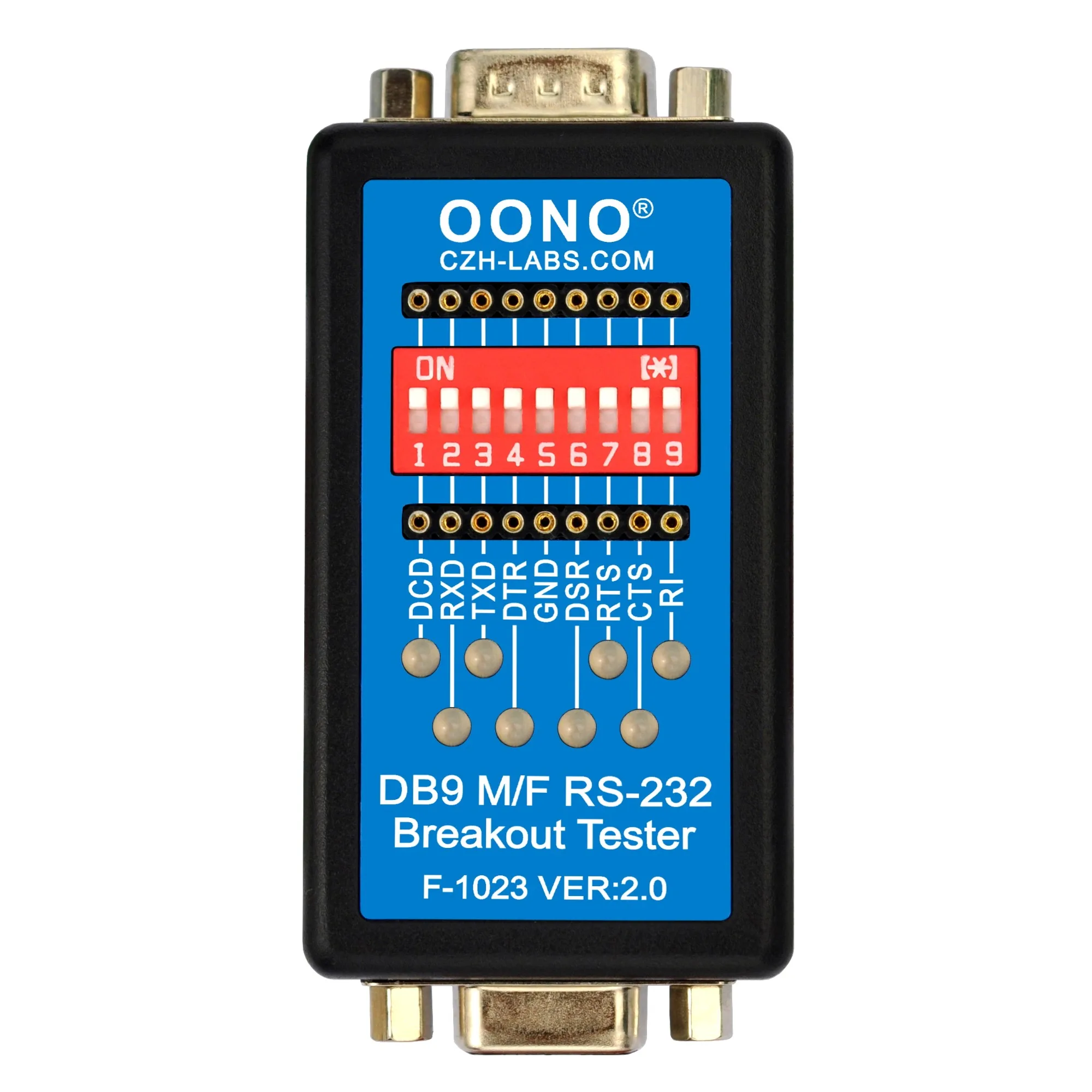 RS232 Breakout Tester LED Monitor Module, DB9 Male to Female Breakout Board