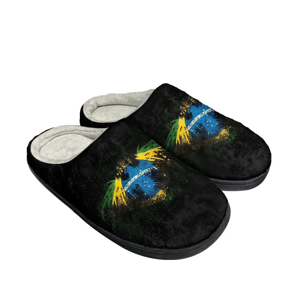 Hot Cool Brazil Flag Fashion Cotton Custom Slippers Mens Womens Sandals Plush Casual Keep Warm Shoes Thermal Comfortable Slipper