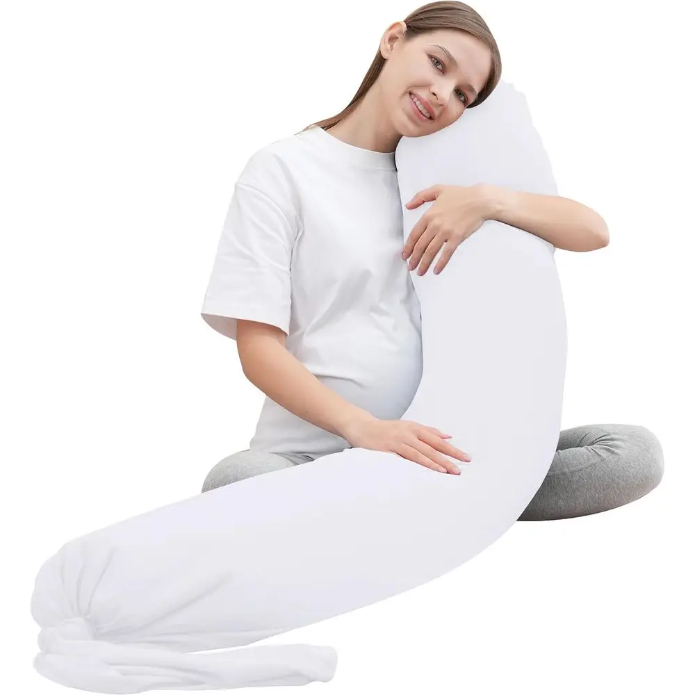 Incredibly Smooth and Soft Cooling I-Shaped Full Body Maternity Pillow with Removable Cover - Support for Side, Back, Legs, Hips