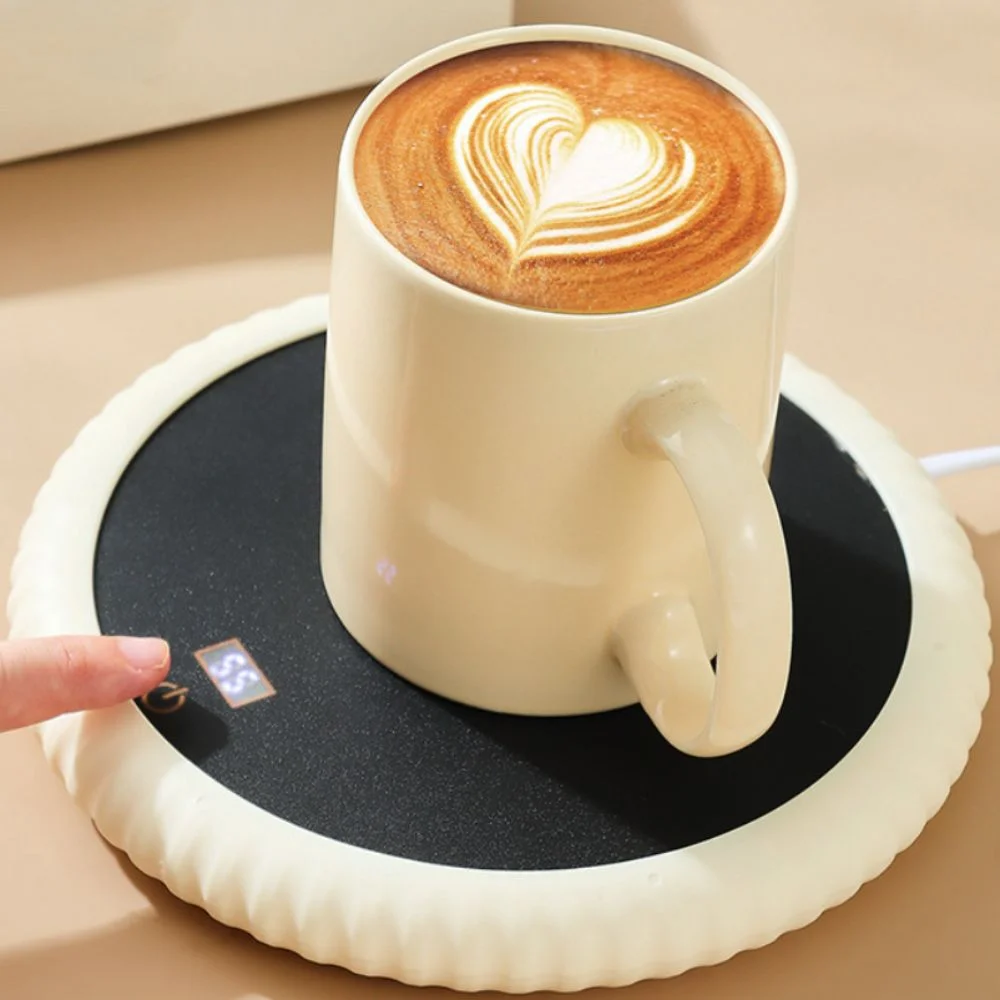 Intelligent Touch Control Cat Bowl Heater Temperature-adjustable Non-slip Coaster Warmer Round Electric Dish Heating Plate