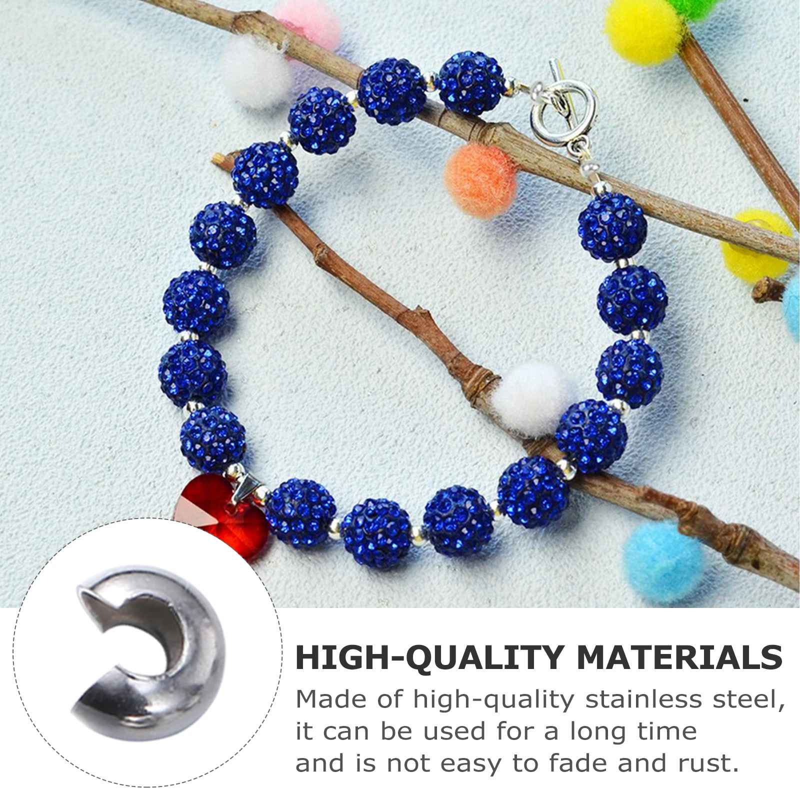 200 Pcs Stainless Steel Buckle Necklace Connectors Hook Key Ring Making Supplies