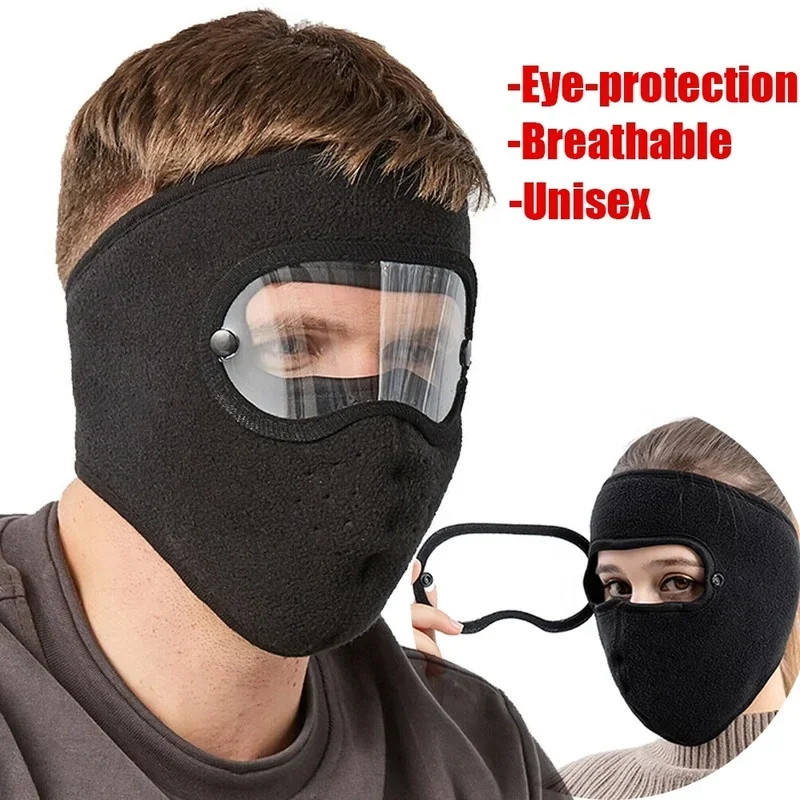 Winter Windproof Face Mask with Eye Shield and Anti-fog Goggles