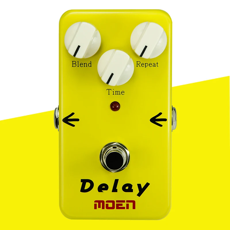MOEN Electric Guitar Effects Delay Pedal True Bypass Blend Repeat Time Control FX AM-DL True Bypass DC 9V Power Supply