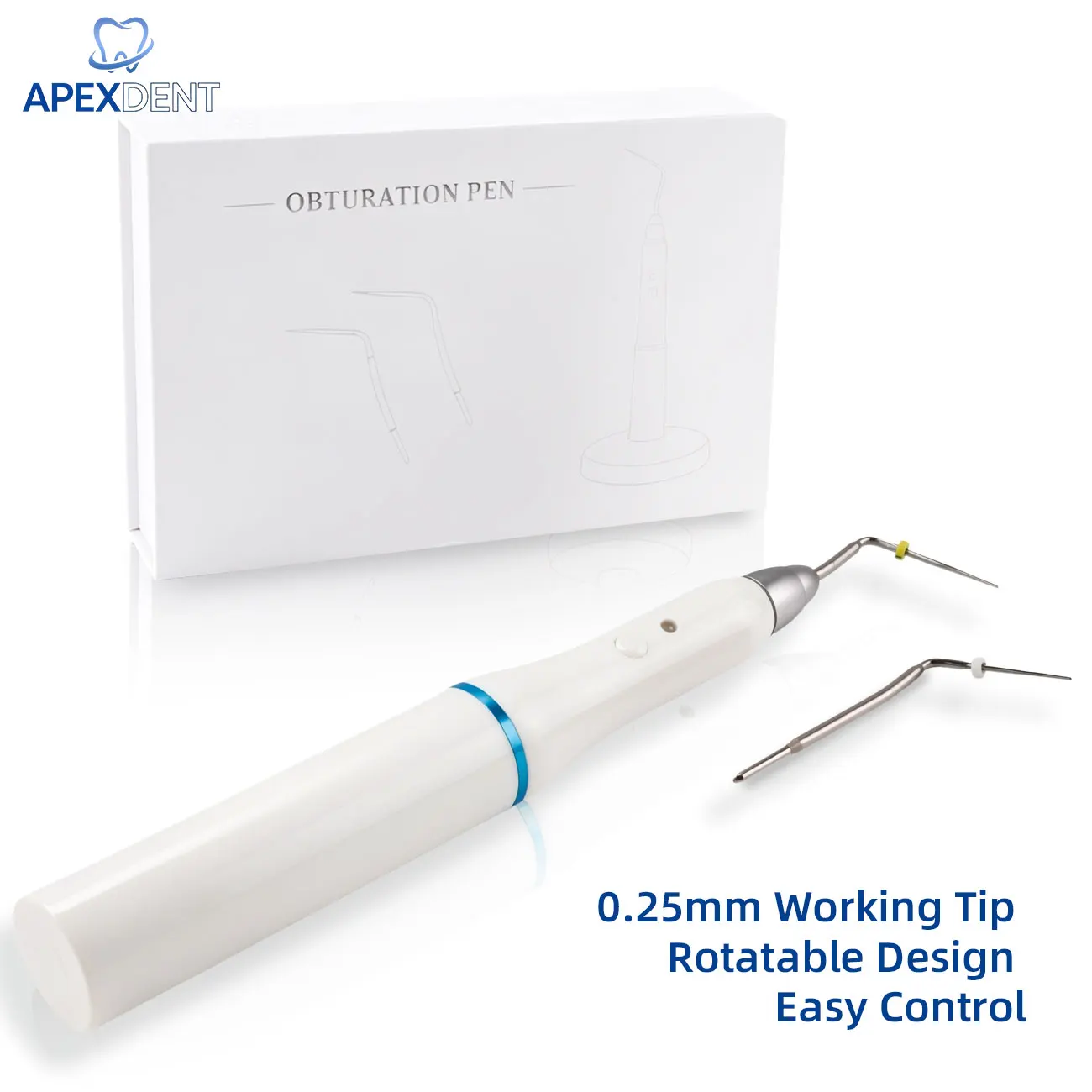 Dental Wireless Gutta Percha Obturation System Endo Heated Pen with 2 Tips 3 S Rapid Heating Endodontic Root Tools