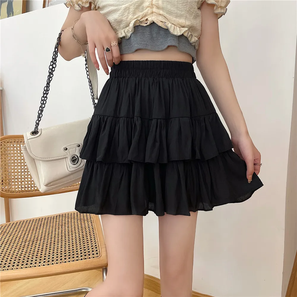 Cheap Wholesale New fashion woman skirts womens casual sexy female OL student girls black Ruffle edge mini skirt dropshipping 2