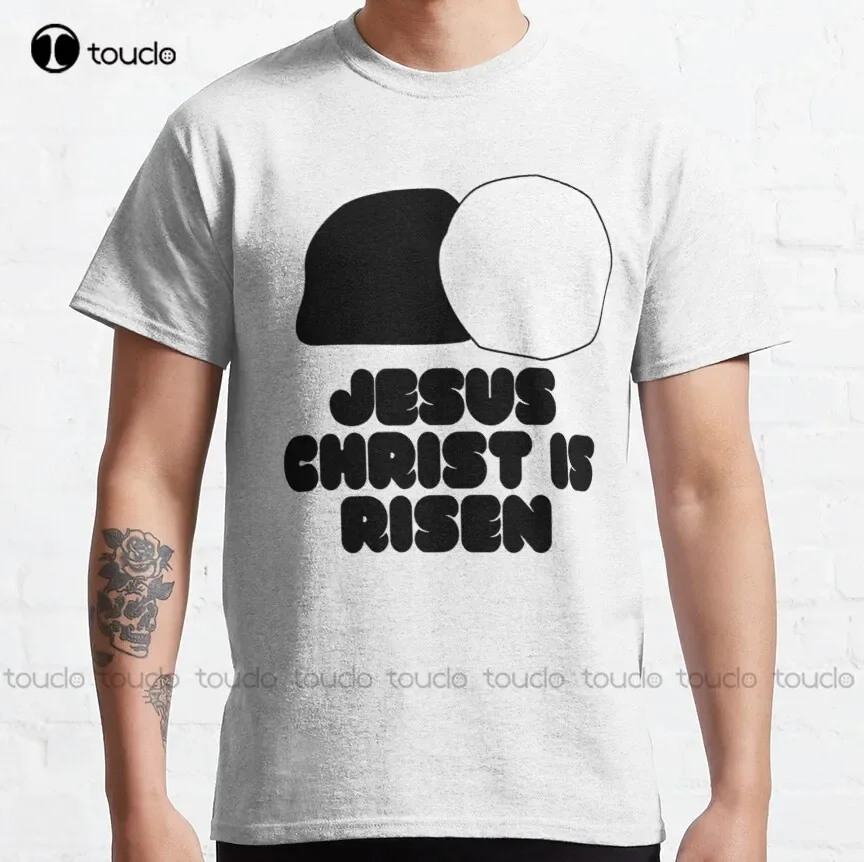 Jésus Christ est ressuscité-résurrection T-Shirt classique blanc hommes T-Shirt personnalisé Aldult adolescent unisexe impression numérique t-shirts