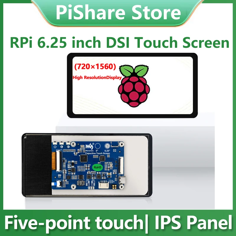 

Raspberry Pi 6.25 inch DSI Display MIPI LCD (B) 720x1560 High ResolutionDisplay Capacitive TouchScreen