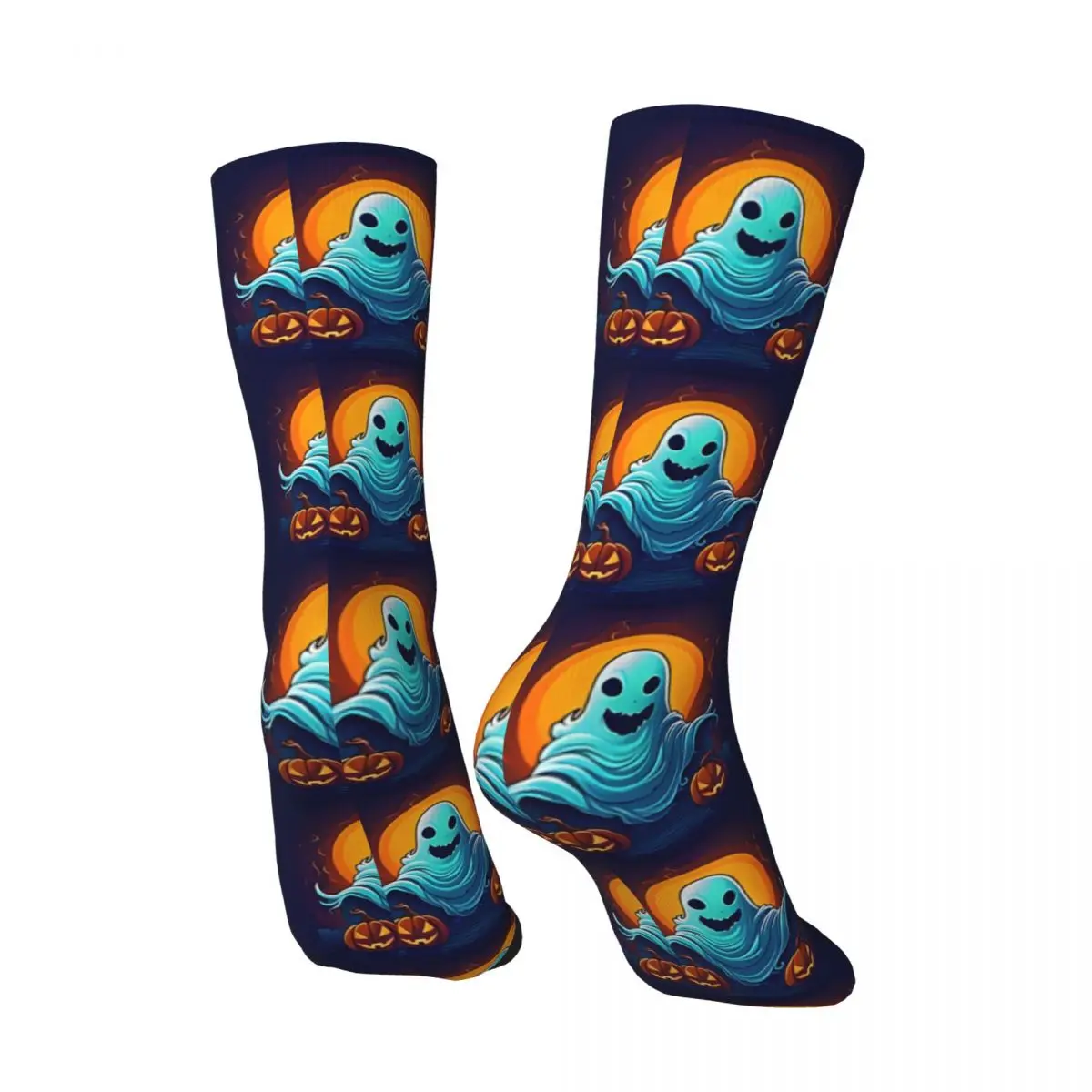 Halloween Phantom Funny Men's Socks Vintage Ghost Face Street Style Seamless Crew Sock Gift Pattern Printed