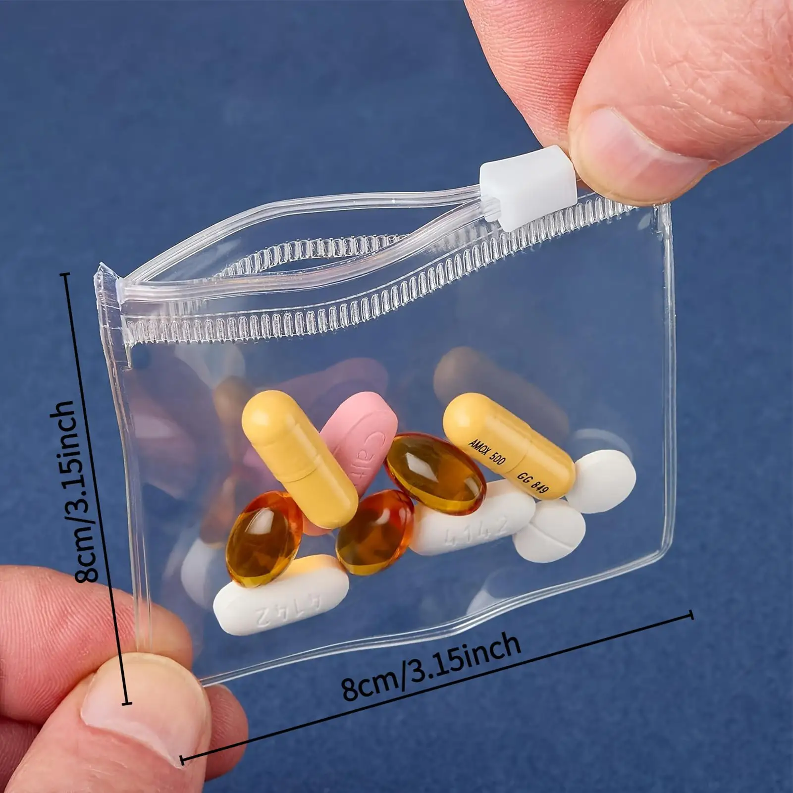 10Pcs  Mini Pill Dispenser Bags Protable Travel Jewel Pouch with Sliding Zipper Self-sealing Waterproof Storage Organization