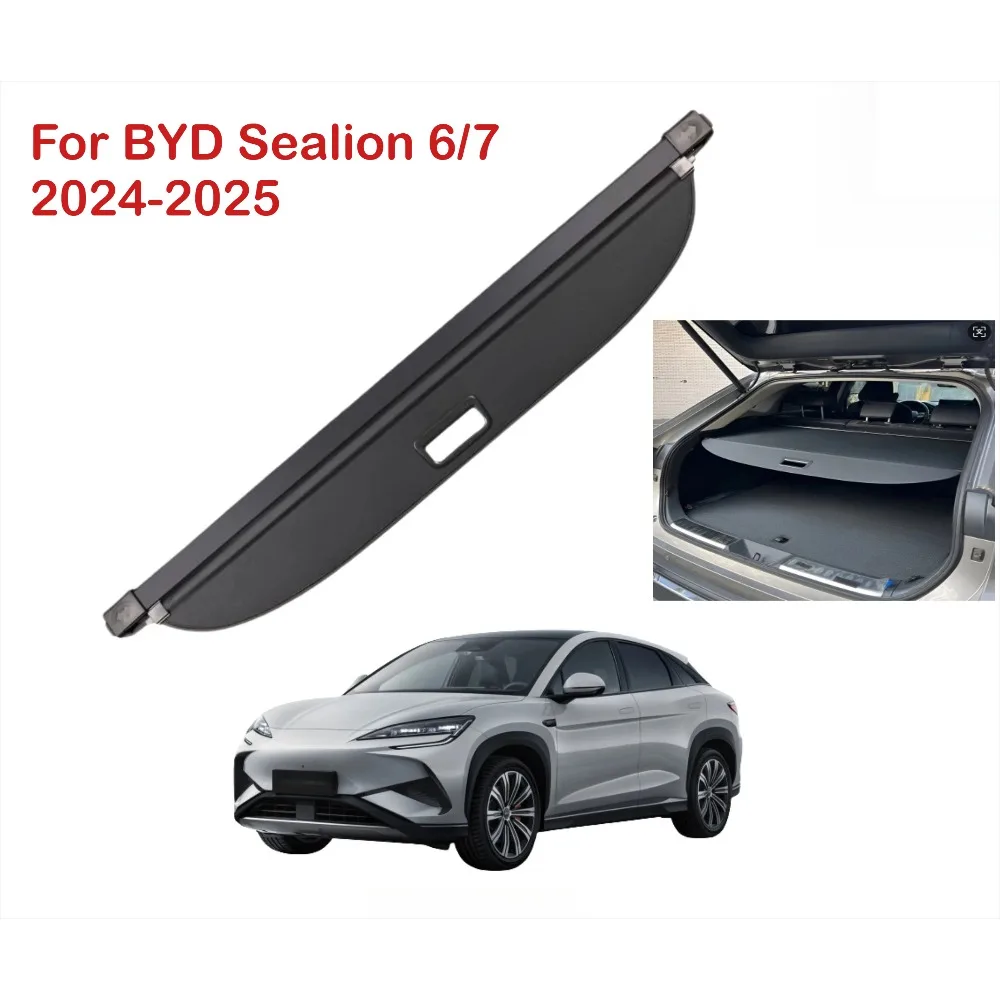 

Car Rear Trunk Cargo Cover For BYD sealion 6 7 2024-2025 Trunk Curtain Cover Organizer Stowing Tidying Canvas Auto Accessories
