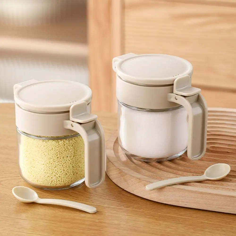 

Multipurpose Glass Seasoning Bottle Sealed Leak-proof Storage Can Dustproof Moisture-Proof Salt Jar Desktop