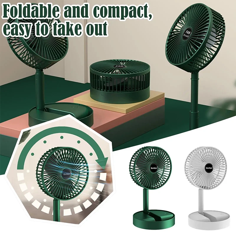 

Мини-вентилятор складной с регулируемой высотой, 3 скорости, USB