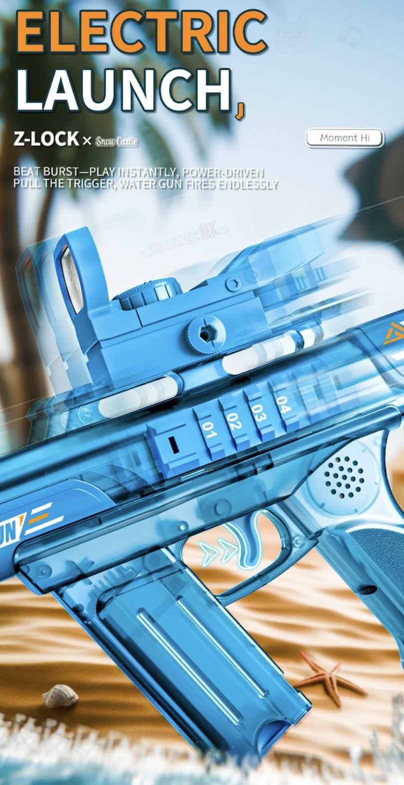 Electric Water Gun Fully Automatic With Flashing Cool Lights_voghion.com