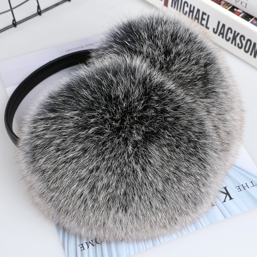Real Fox Raccoon Fur Hang Ear Cover Warm Winter Earmuffs Headwear Ear Muffs Earmuffs Cold Ear Warmer Ear Protection Headband