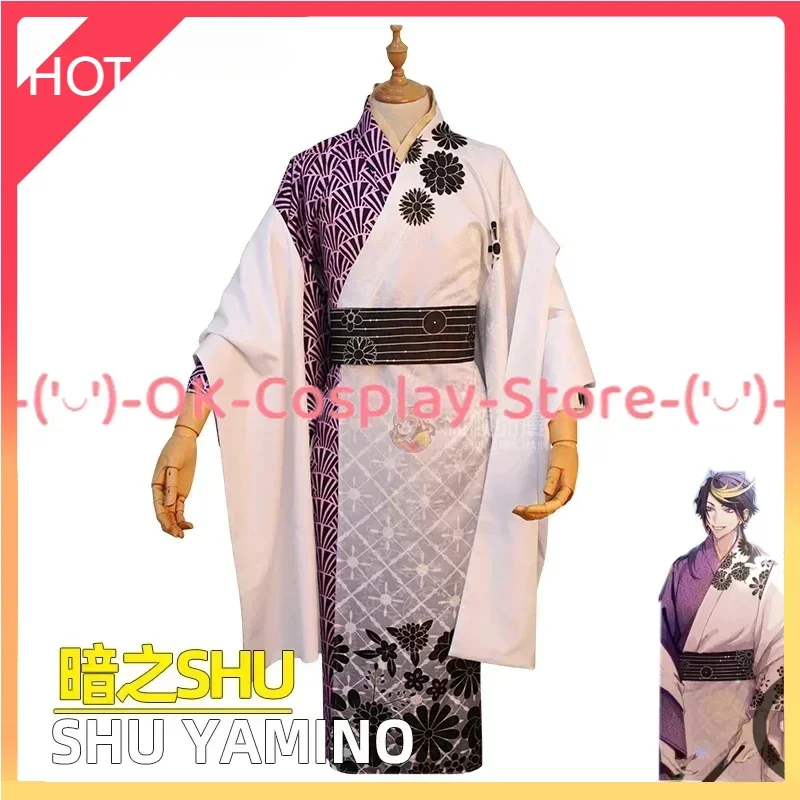 

[Custom Made] Shu Yamino Cosplay Costume Vtuber Luxiem Japanese New Year Kimono Party Suit Halloween Carnival Uniforms Suit