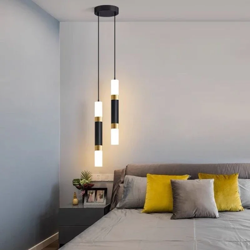 

Modern Led Long Pendant Light Fixture Tube Lighting for Bedroom Living Room Dining Bedside Hanging Lamps Line Bar Lighting Decor