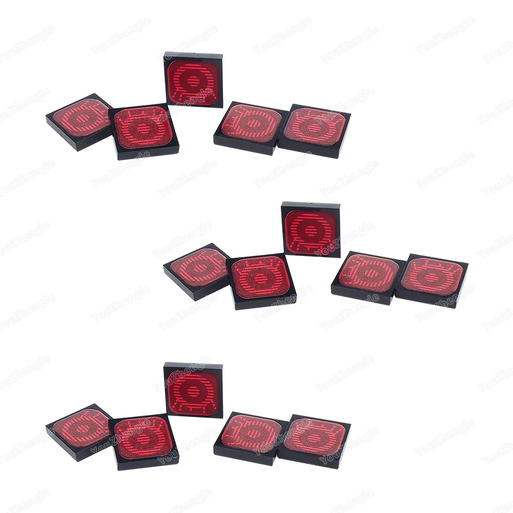 赤い円電子スクリーンパターン 3068 ビルディングブロック 2 × 2 タイルプリント MOC フィギュアシーンマッチングモデルパーツギフト DIY おもちゃ