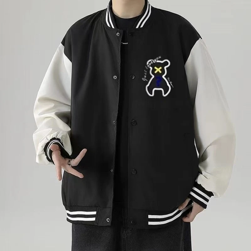 

Американская бейсбольная майка для мужчин, весна-осень 2024, новая свободная пара, цветная блузка, молодежная ткань из полиэстера