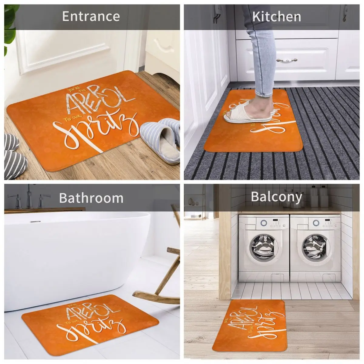 Aperol Spritz Doormat Rug Carpet Mat Footpad Polyester Non-slip Sand Scraping Front Room Corridor Kitchen Bedroom Balcony Toilet