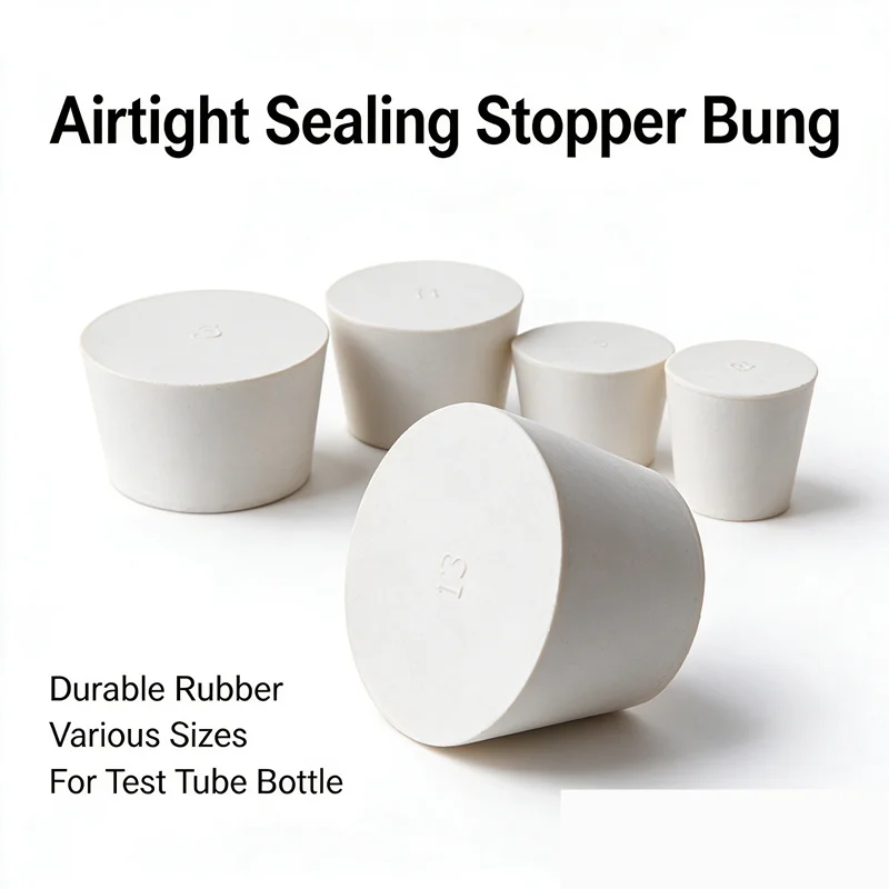 Durable Taper Rubber Hole Plug 1~5 Pieces Various Sizes Lab Test Tube Bottle Airtight Sealing Stopper Bung