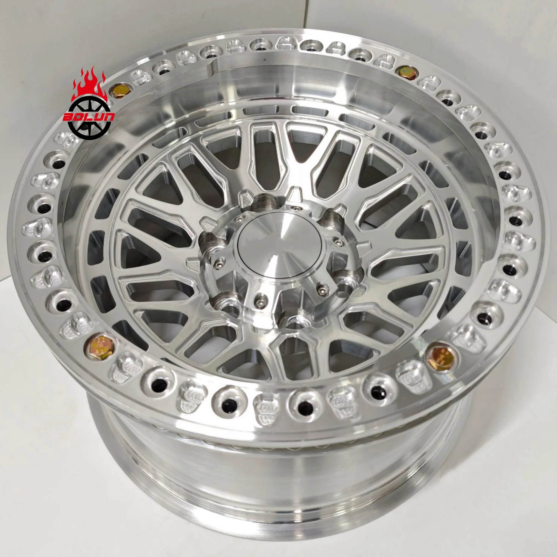 Bolun Custom 17 18 19 20 Inch  6 Lug 8 Lug Floating Caps Beadlock Offroad Wheels Rims for F150 F250 F350, Cheerolet, gmc