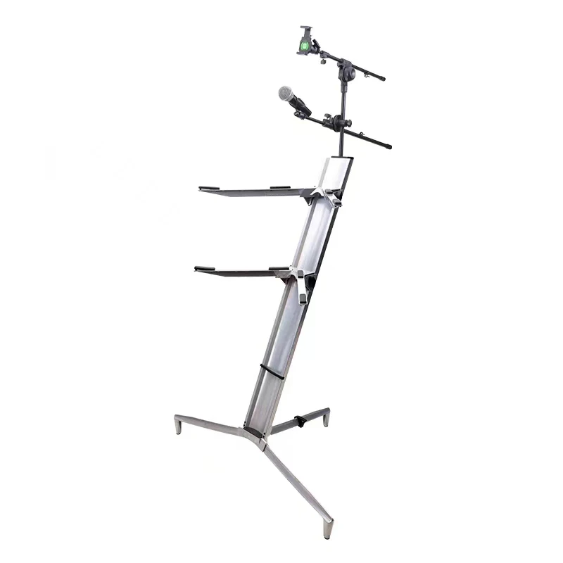 Keyboard Stand Electronic Piano Keyboard StandAluminum Alloy Music Stand Double 2-Layer Spider Professional