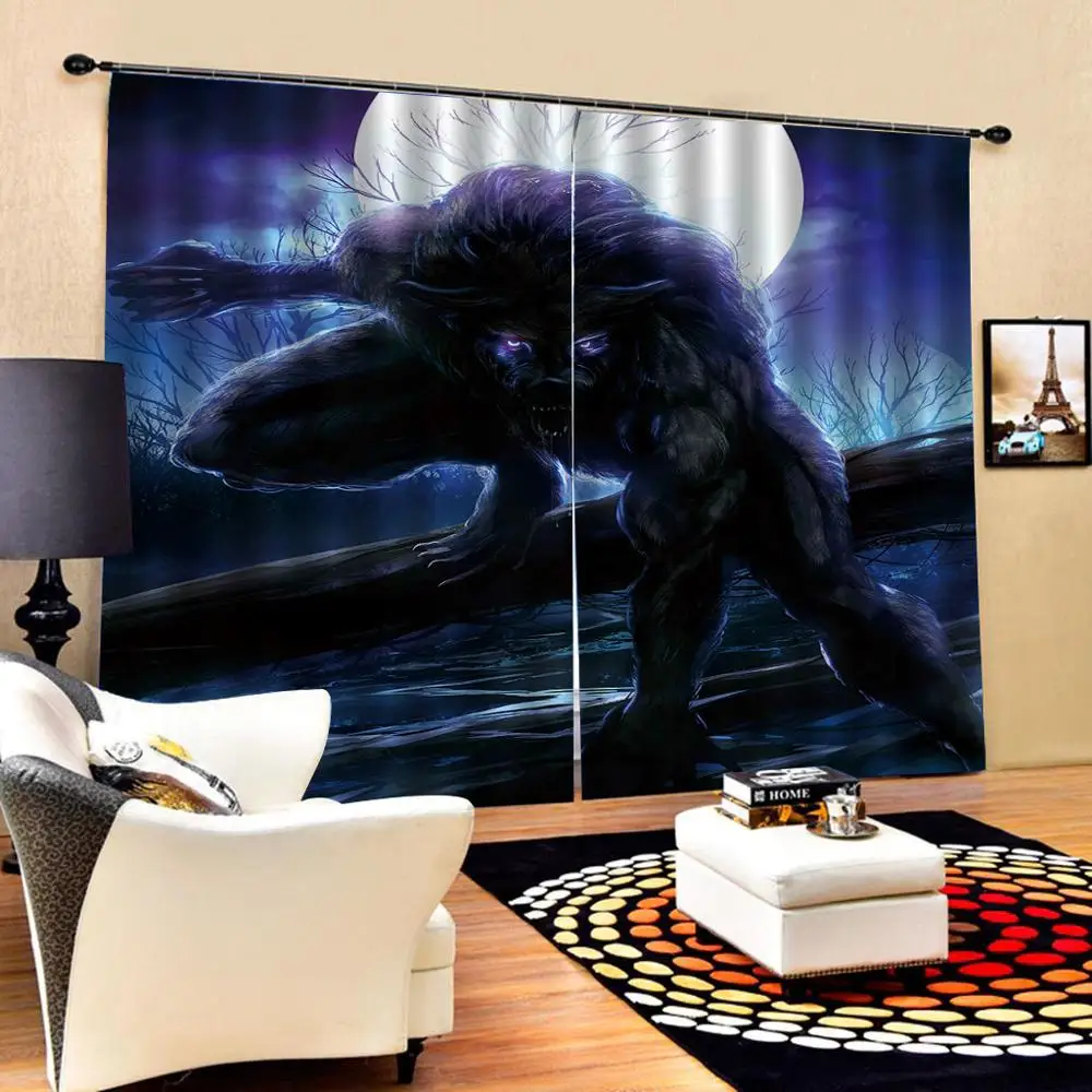 animal 3D Curtains angel design Curtains For Living Room Bedroom dark blue curtains for bedroom Blackout curtain