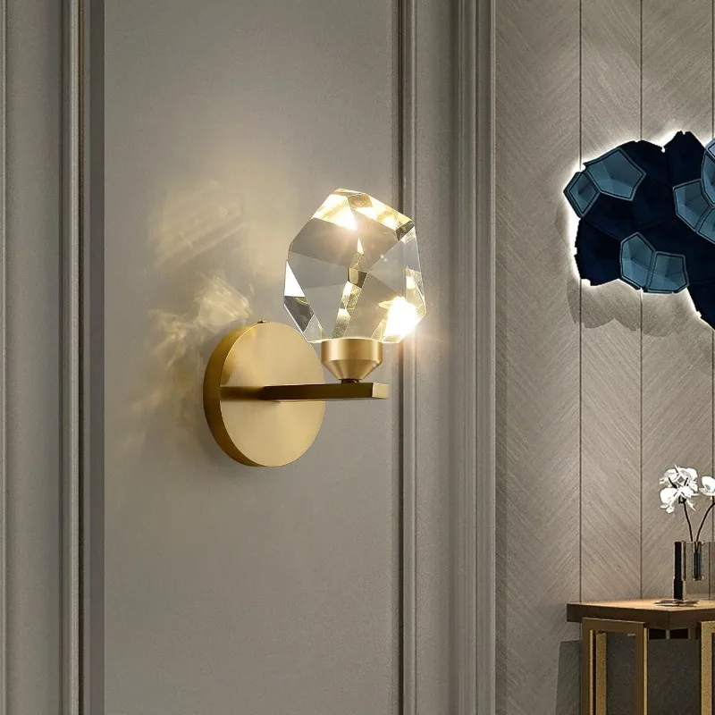 

Diamond Crystal Wall Lamp Modern Luxurious Interior Decoration Restaurant Aisle Homestay Room Atmosphere Sense LED Wall Lights