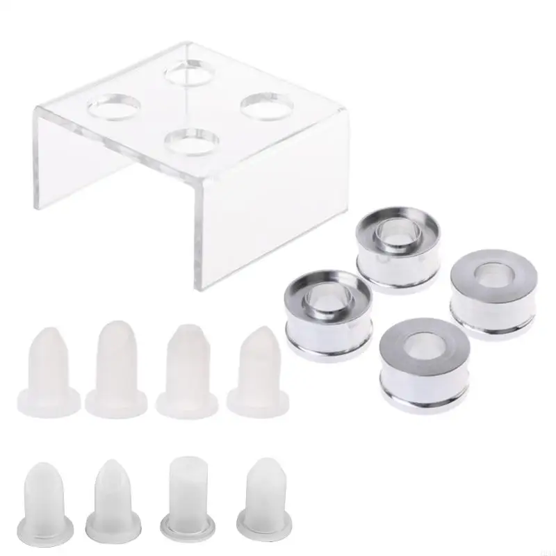 9 PCS Silicone Lipstick Mold with Metal Ring and Stand Set Simple DIY Making Cosmetic Mold Crafts Tool Easy to Use