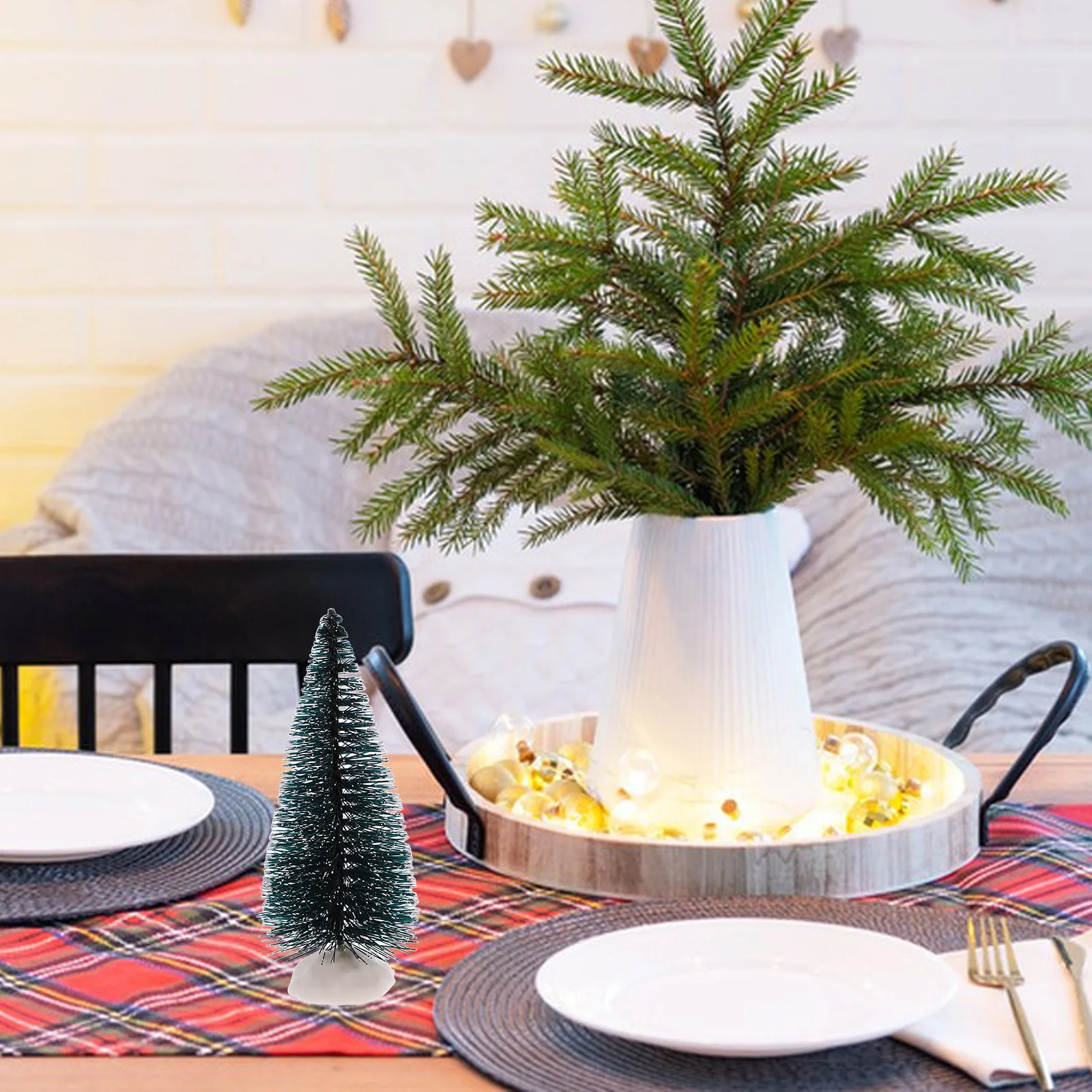 

10pcs Mini Christmas Decor Artificial Xmas Tree Tabletop Small Christmas Tree For Home Party Desktop Xmas Ornaments