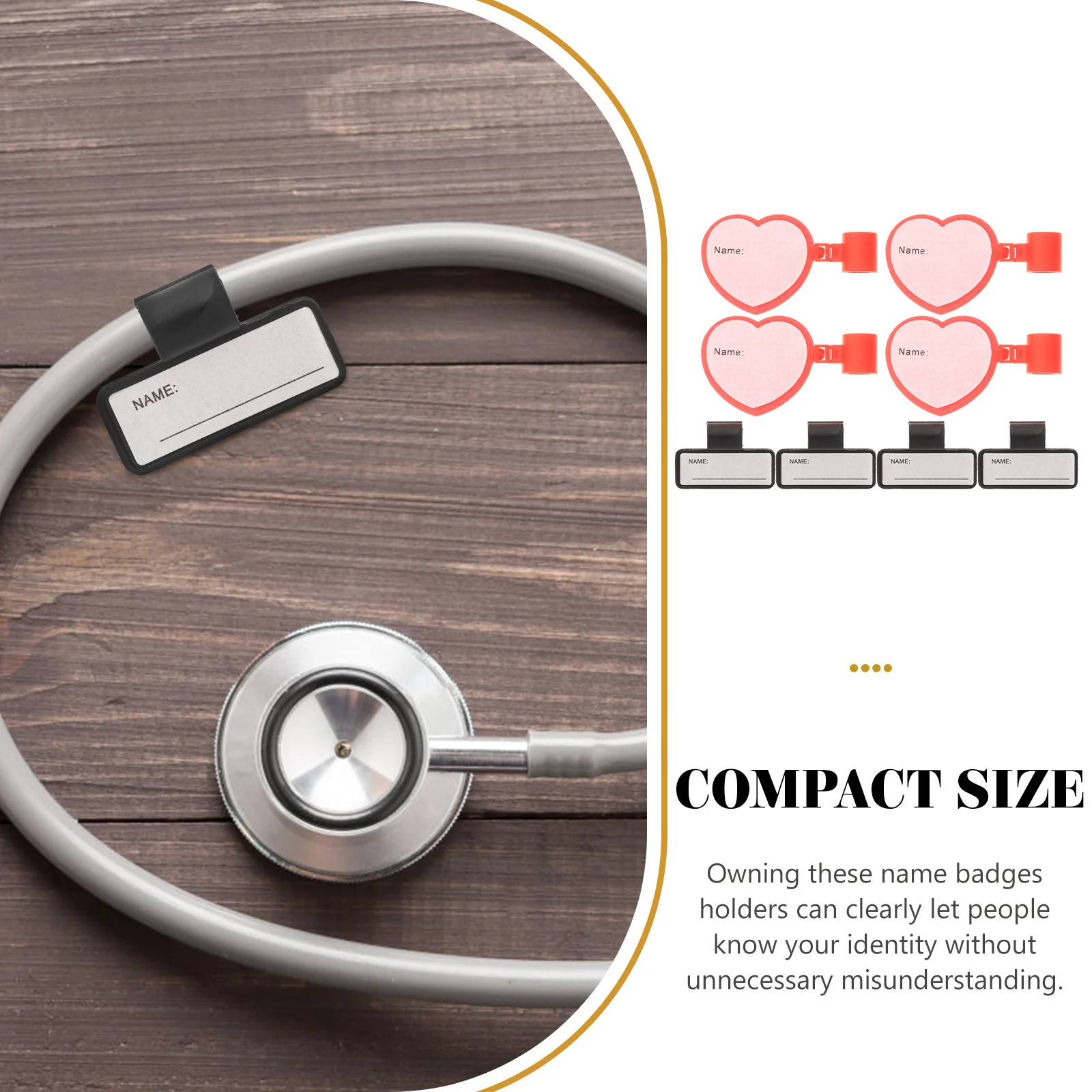 

8pcs Stethoscope Name Tags Identification Tag Holder Supply Badge For Medical Teaching Tools Durable Lightweight Easy